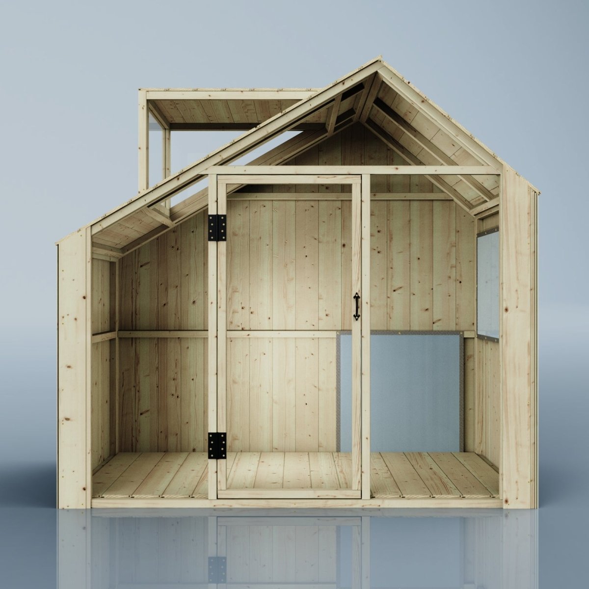 PolarPlay Kids Scandinavian Style Wooden Playhouse - Asta Mist