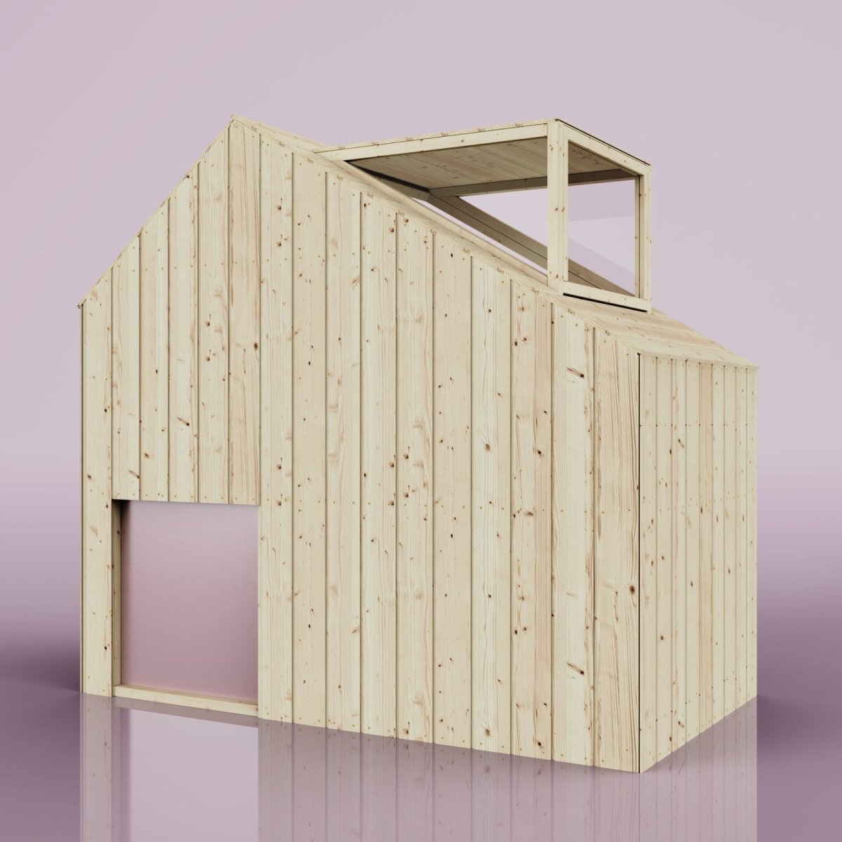 PolarPlay Kids Scandinavian Style Wooden Playhouse - Asta Rose