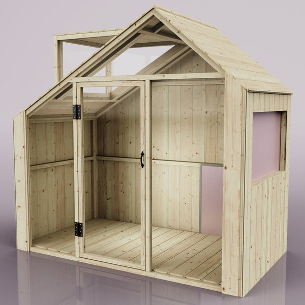 PolarPlay Kids Scandinavian Style Wooden Playhouse - Asta Rose
