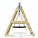 PolarPlay Premium Double Swing Set with Climbing Wall