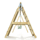 PolarPlay Premium Double Swing Set with Climbing Wall