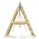 PolarPlay Premium Double Swing Set with Climbing Wall