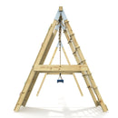 PolarPlay Premium Double Swing Set with Climbing Wall