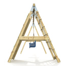 PolarPlay Premium Double Swing Set with Climbing Wall