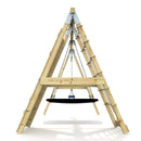 PolarPlay Premium Double Swing Set with Climbing Wall