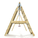 PolarPlay Premium Double Swing Set with Climbing Wall