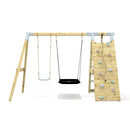 PolarPlay Premium Double Swing Set with Climbing Wall