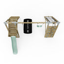 PolarPlay Premium Double Swing Set with Climbing Wall and Slide