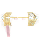 PolarPlay Premium Double Swing Set with Climbing Wall and Slide