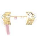 PolarPlay Premium Double Swing Set with Climbing Wall and Slide