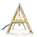 PolarPlay Premium Double Swing Set with Climbing Wall and Slide