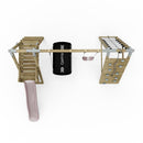 PolarPlay Premium Double Swing Set with Climbing Wall and Slide