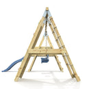 PolarPlay Premium Double Swing Set with Climbing Wall and Slide