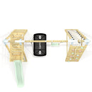 PolarPlay Premium Double Swing Set with Climbing Wall and Slide