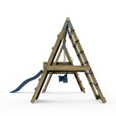 PolarPlay Premium Double Swing Set with Climbing Wall and Slide