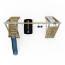 PolarPlay Premium Double Swing Set with Climbing Wall and Slide