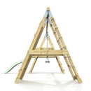 PolarPlay Premium Double Swing Set with Climbing Wall and Slide