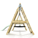 PolarPlay Premium Double Swing Set with Climbing Wall and Slide