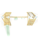 PolarPlay Premium Double Swing Set with Climbing Wall and Slide