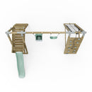 PolarPlay Premium Double Swing Set with Climbing Wall and Slide