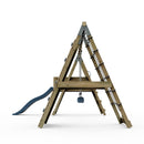 PolarPlay Premium Double Swing Set with Climbing Wall and Slide