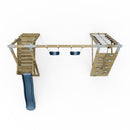 PolarPlay Premium Double Swing Set with Climbing Wall and Slide