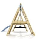 PolarPlay Premium Double Swing Set with Climbing Wall and Slide