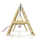 PolarPlay Premium Double Swing Set with Climbing Wall and Slide