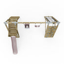 PolarPlay Premium Double Swing Set with Climbing Wall and Slide