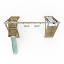 PolarPlay Premium Double Swing Set with Climbing Wall and Slide