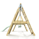 PolarPlay Premium Double Swing Set with Climbing Wall and Slide