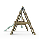 PolarPlay Premium Double Swing Set with Climbing Wall and Slide