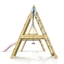 PolarPlay Premium Double Swing Set with Climbing Wall and Slide