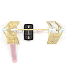 PolarPlay Premium Double Swing Set with Climbing Wall and Slide