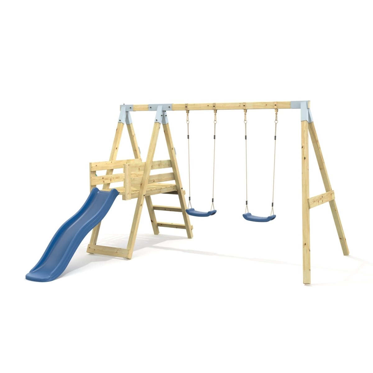 PolayPlay Premium Double Swing Set with Slide | OutdoorToys