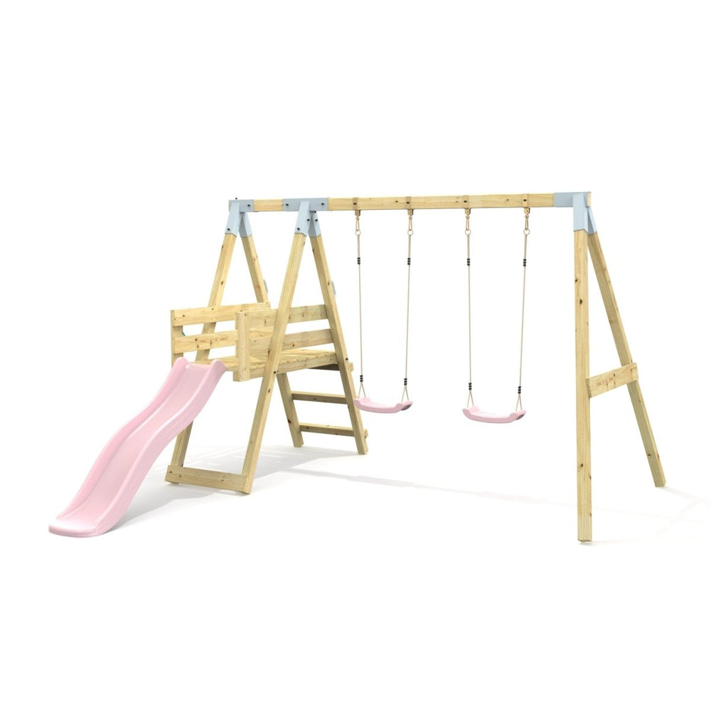 PolarPlay Premium Double Swing Set with Slide