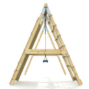 PolarPlay Premium Single Swing Set with Climbing Wall