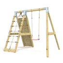 PolarPlay Premium Single Swing Set with Climbing Wall