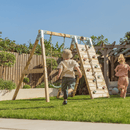 PolarPlay Premium Single Swing Set with Climbing Wall