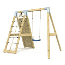 PolarPlay Premium Single Swing Set with Climbing Wall