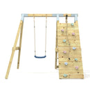 PolarPlay Premium Single Swing Set with Climbing Wall