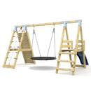 PolarPlay Premium Single Swing Set with Climbing Wall and Slide