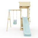 PolarPlay Tower Kids Wooden Climbing Frame - Swing Helka Mist