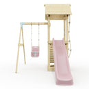 PolarPlay Tower Kids Wooden Climbing Frame - Swing Helka Rose