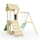 PolarPlay Tower Kids Wooden Climbing Frame - Swing Helka Sage