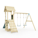 PolarPlay Tower Kids Wooden Climbing Frame - Swing Kari Mist