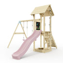 PolarPlay Tower Kids Wooden Climbing Frame - Swing Olavo Rose