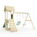 PolarPlay Tower Kids Wooden Climbing Frame - Swing Olavo Sage