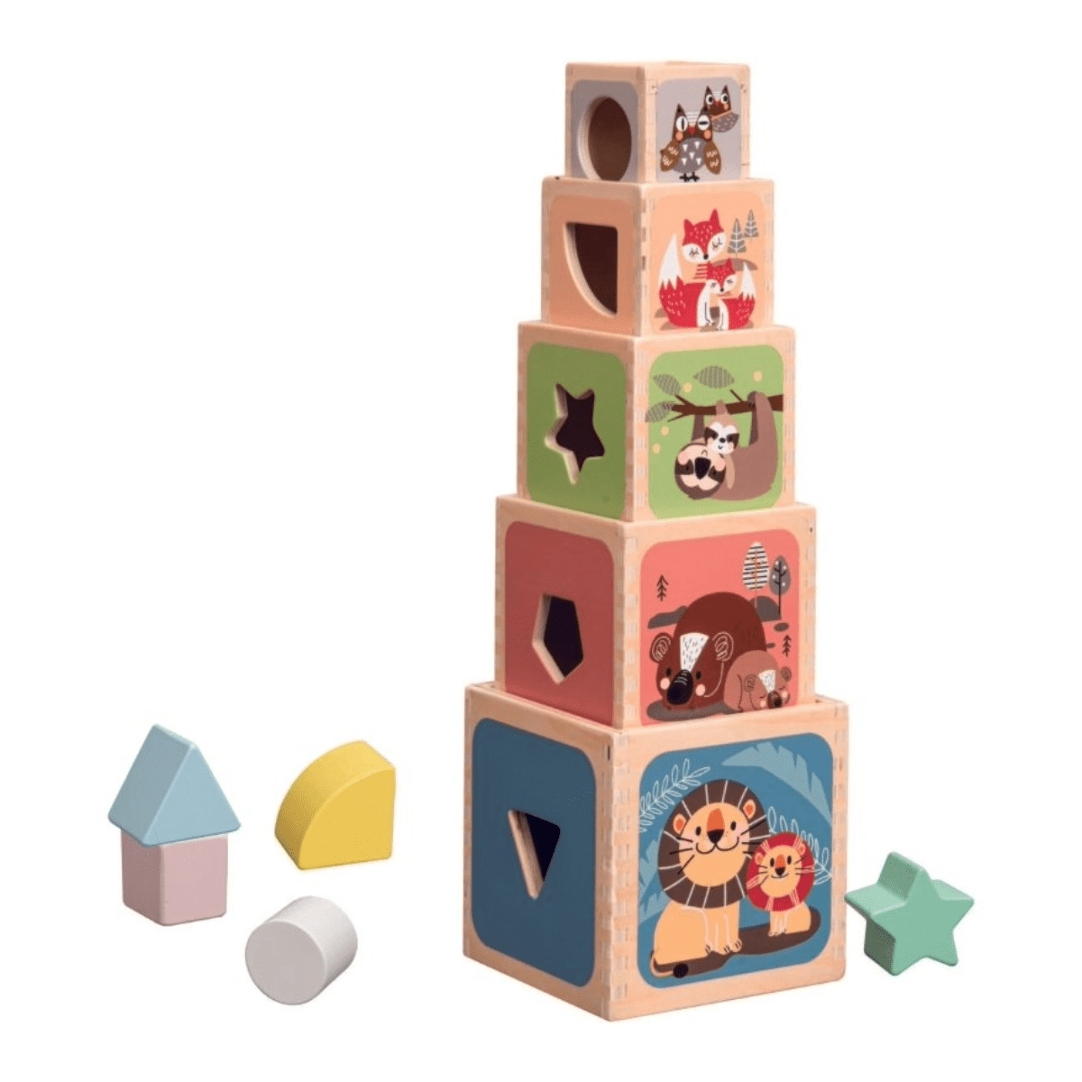 PolarPlay Wooden Early Education Toy Set - Shapes | OutdoorToys
