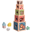 PolarPlay Wooden Education Animal Stacking Cube Shape Sorter